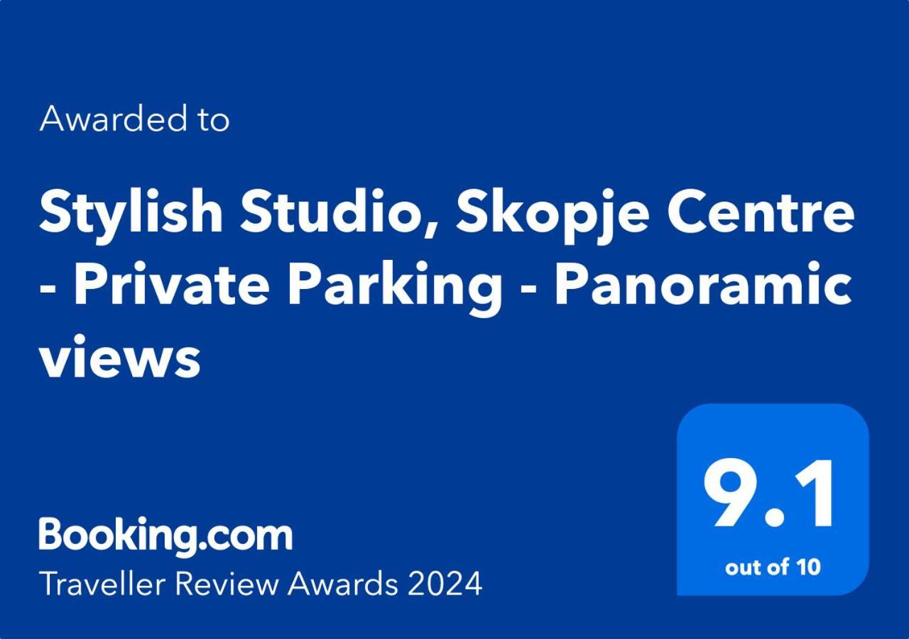 Stylish Studio, Skopje Centre - Private Parking - Panoramic Views Exterior foto